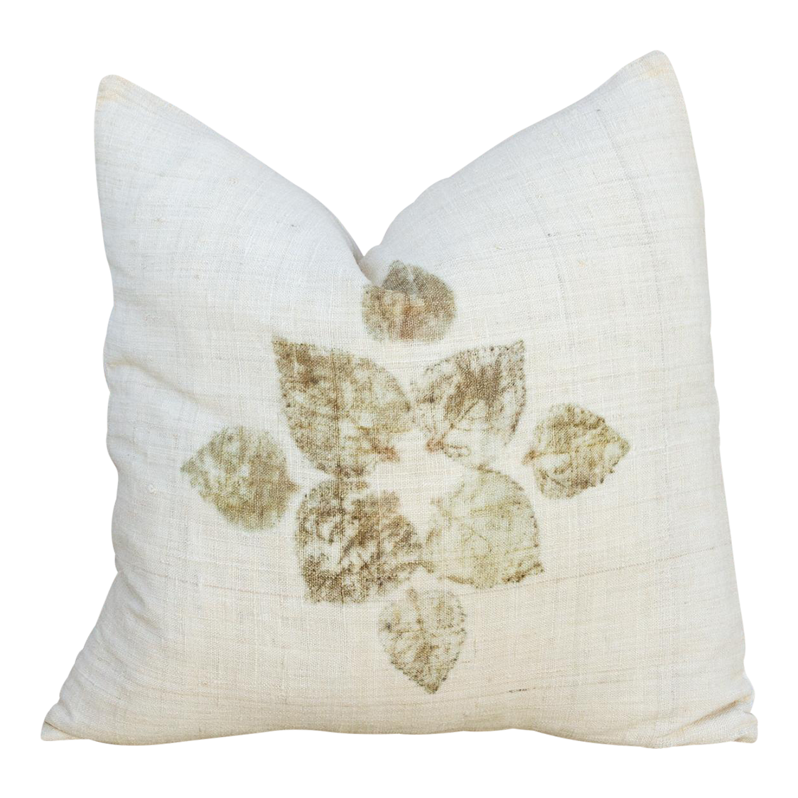 Avika Leaf Printed Organic Silk Pillow~P77651811