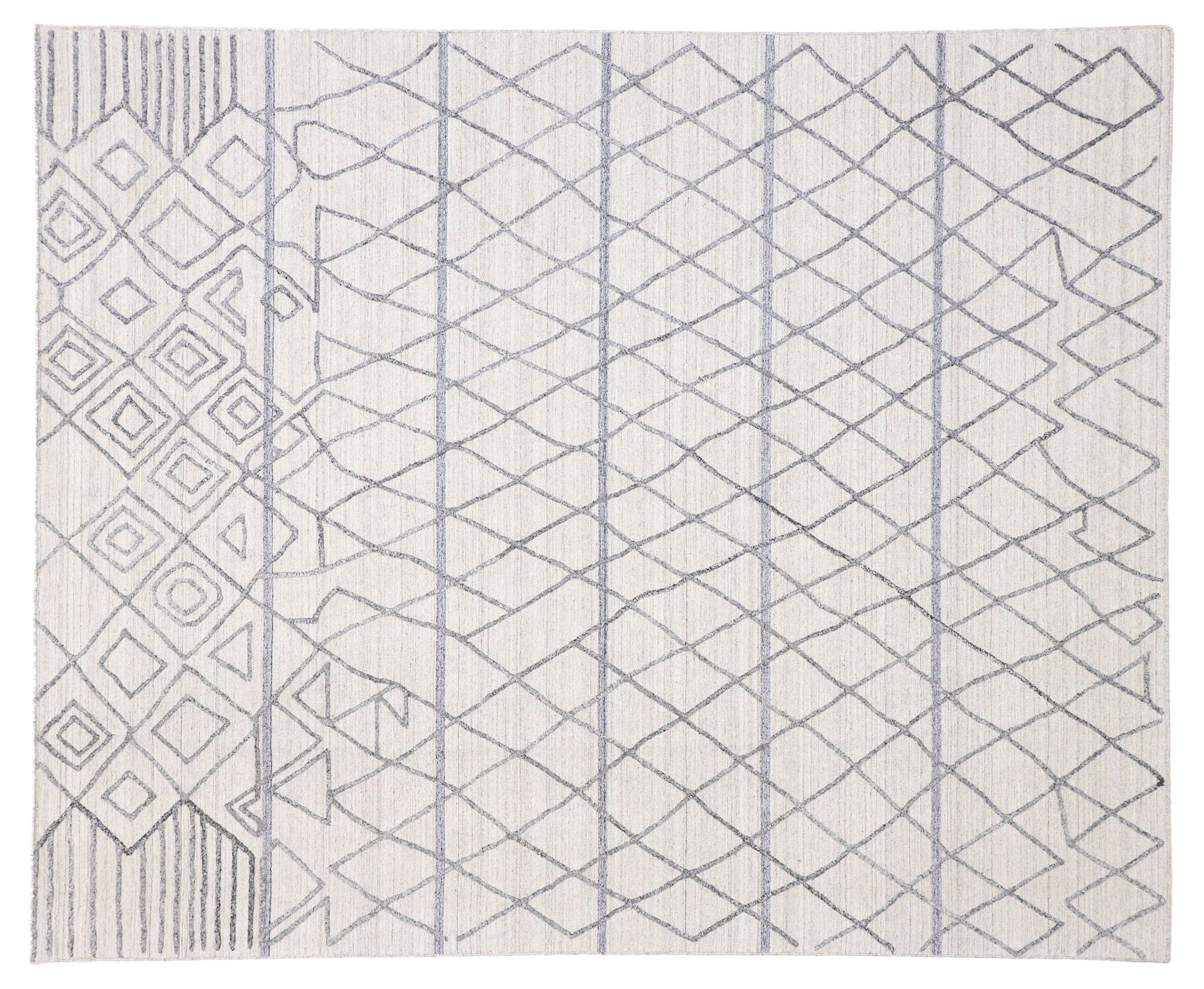 8'1" x 9'9" Gray Moroccan Print Rug~P77567422