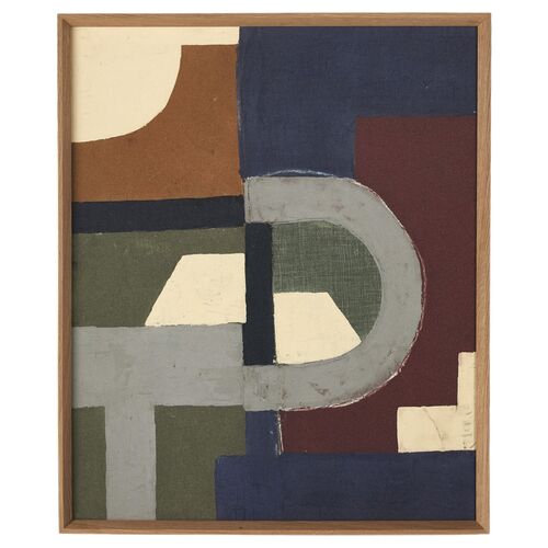 33" x 40" With Love XVIII Painting by Raoul Morren, White Oak Frame