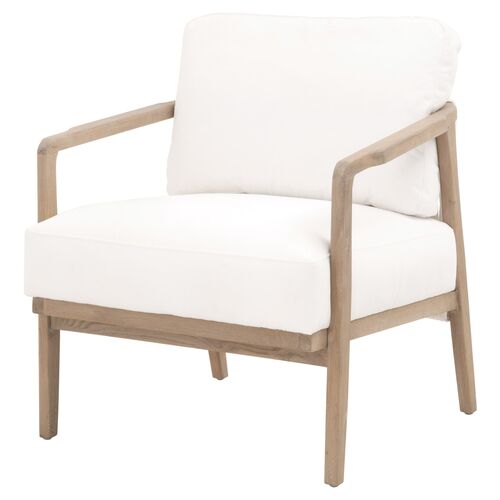 Melody Oak Club Chair, White Rope/Pearl Performance~P111119643