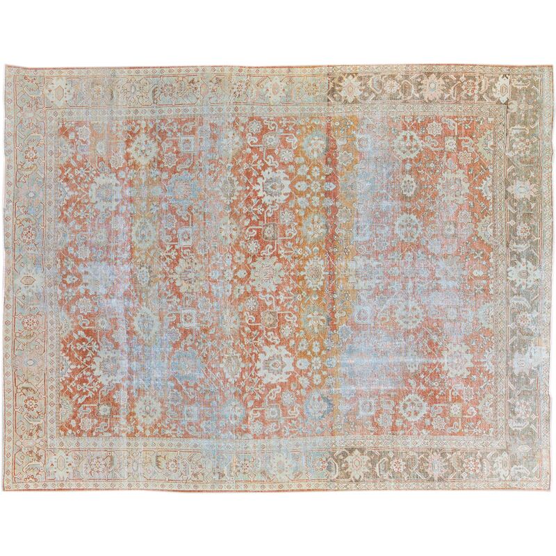 Antique sultanabad Red Wool Rug