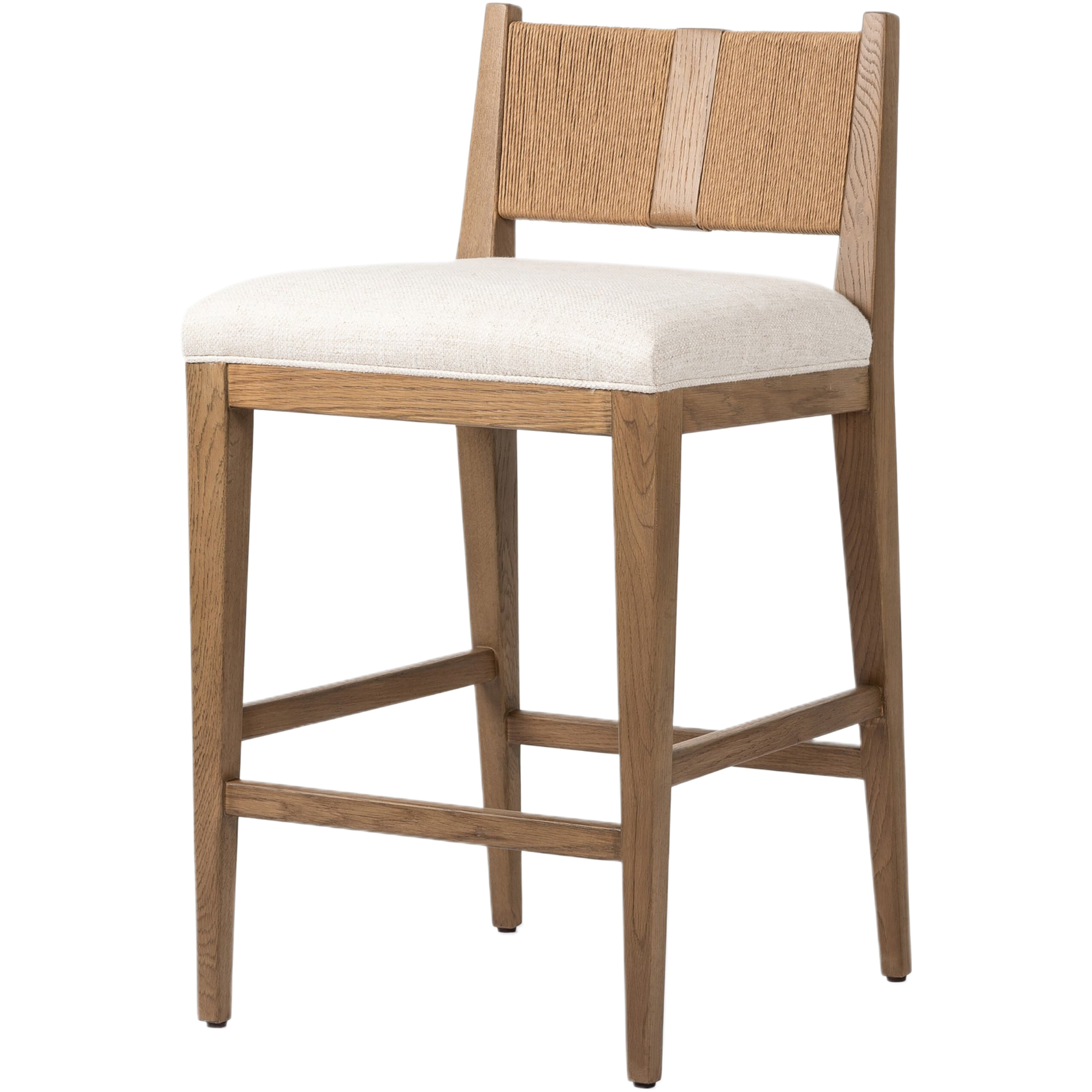 Keel Wrapped Paper Cord Counter Stool, Dover Crescent Linen