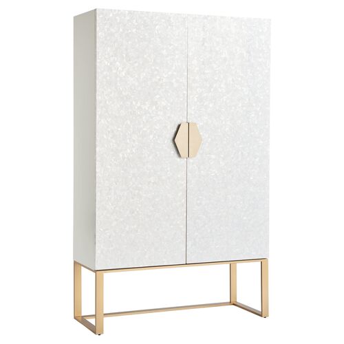 Opaline Bar Cabinet, White Lacquer~P77596753