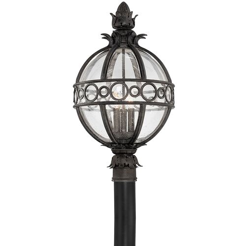 Cora Globe Outdoor Post Light, French Iron