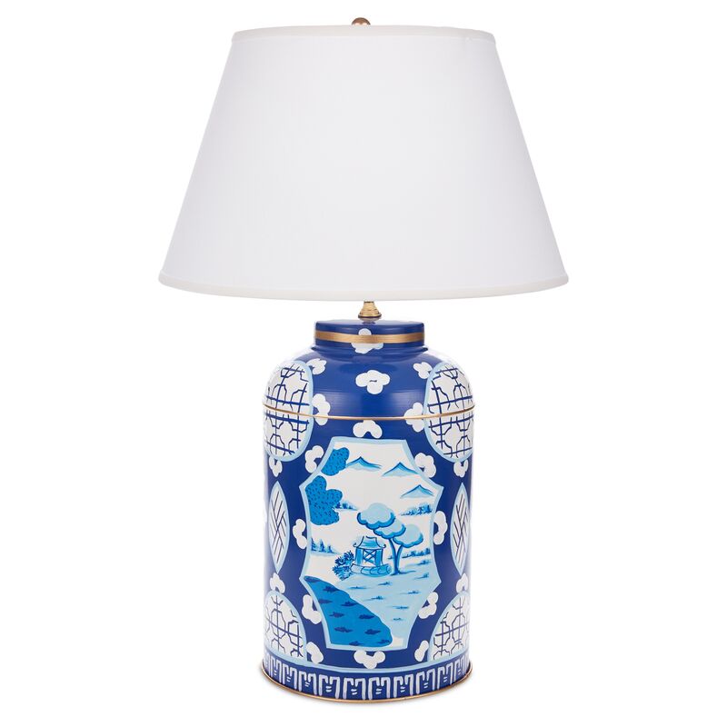 Small Canton Table Lamp, Blue