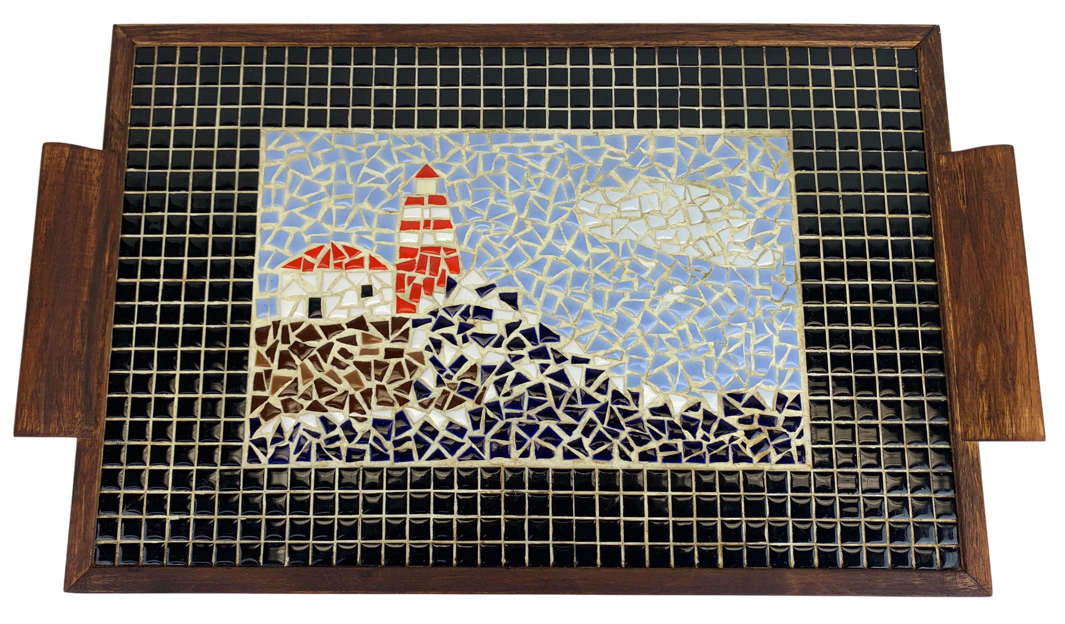 Hand-Made Mosaic Lighthouse Traytray~P77614869