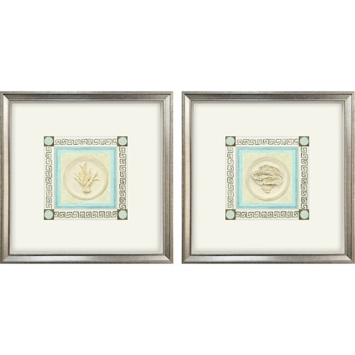 S/2 Intaglio Coral I Framed Painting S/2 Intaglio Coral I Framed Painting