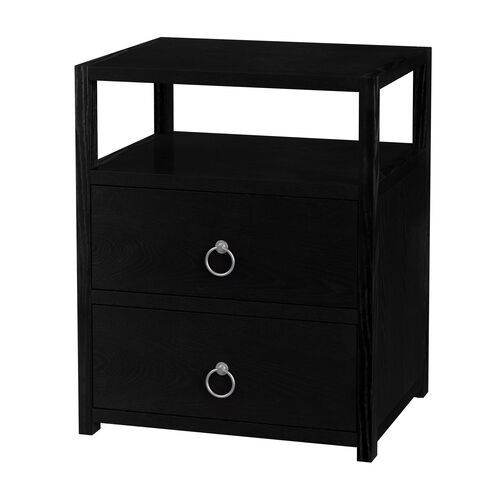 Sully 21" Wood 2-Drawer Nightstand with Open Storage Shelf Sully 21" Wood 2-Drawer Nightstand with Open Storage Shelf