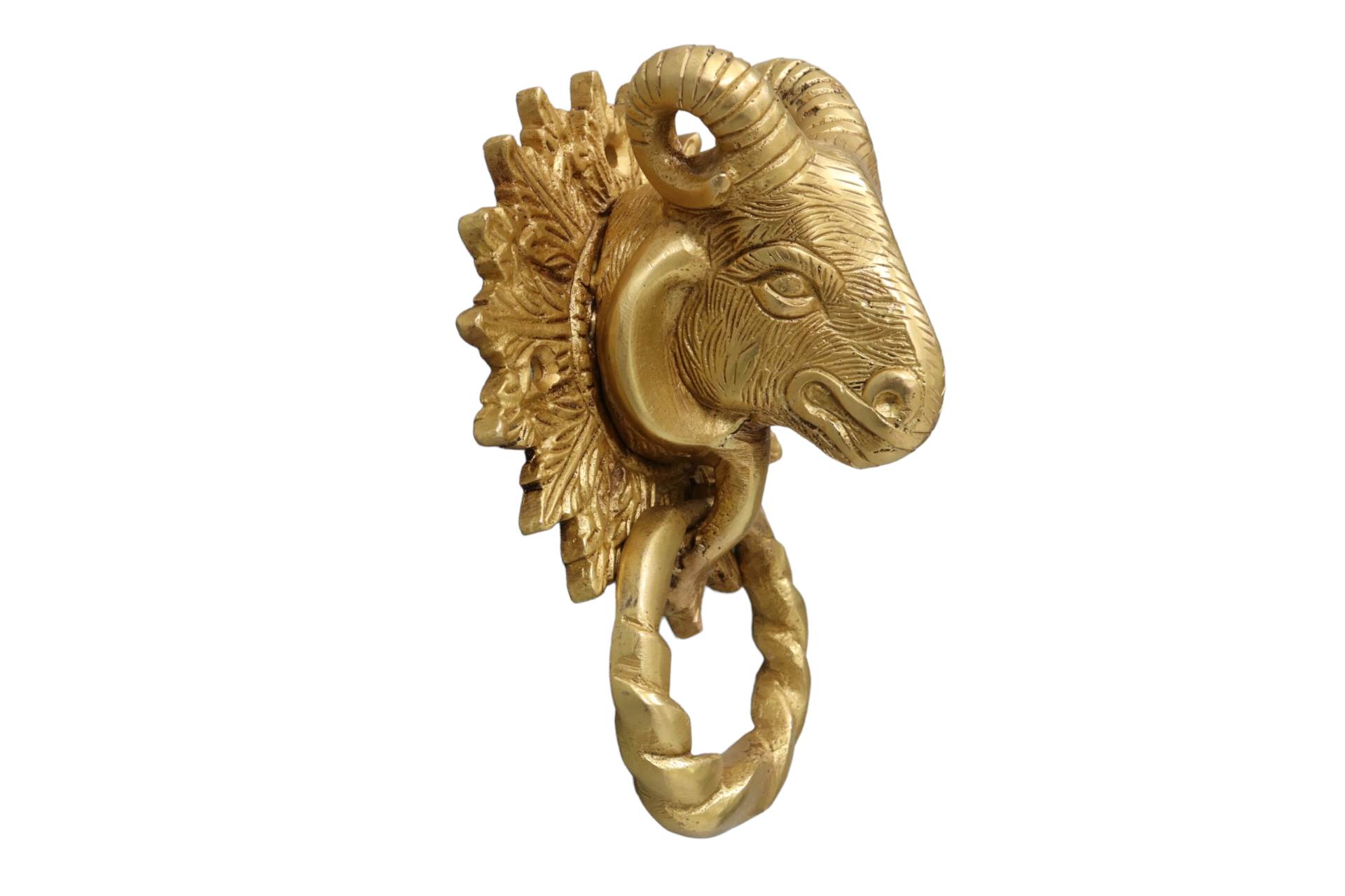 Brass Ram's Head Door Knocker~P77665127