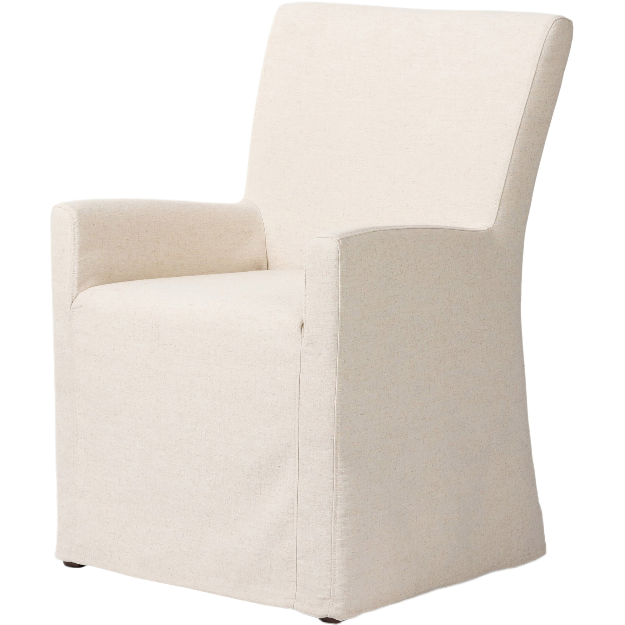 Romeo Performance Linen Slipcovered Dining Armchair, Savile Flax