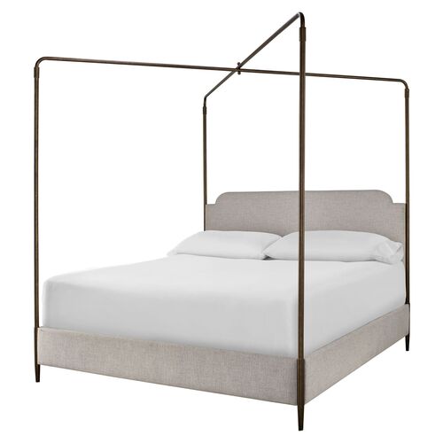 Thando Canopy Bed, Gray/Bronze