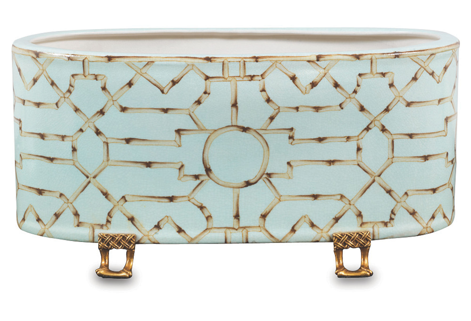 Scalamandre Baldwin Oval Planter, Blue One Kings Lane