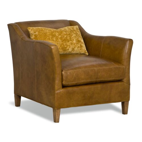 Evolution Leather Chair, Brown/Gold~P77609581