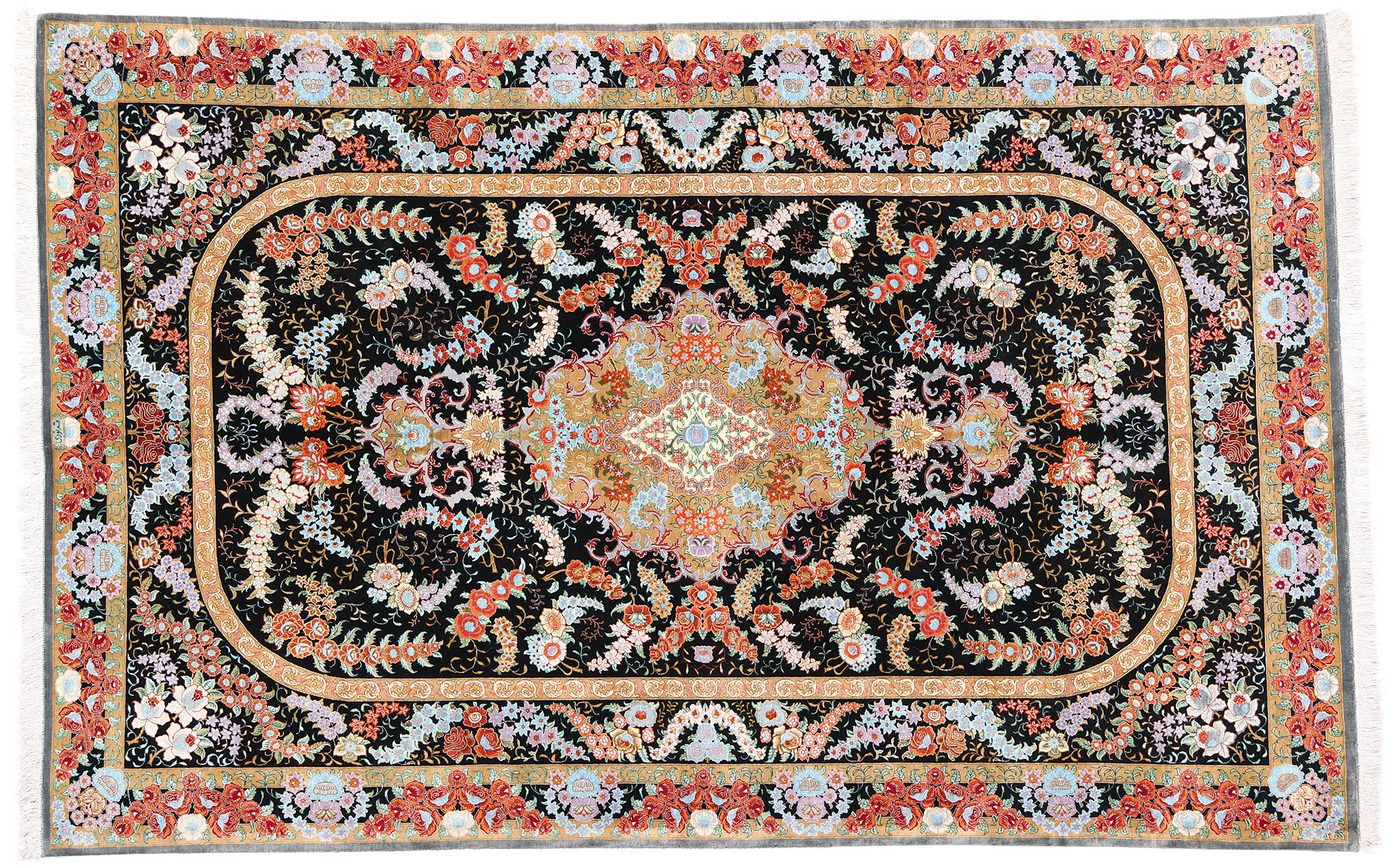 Vintage Persian Silk Qum Rug, 5'2 x 8'1~P77705573