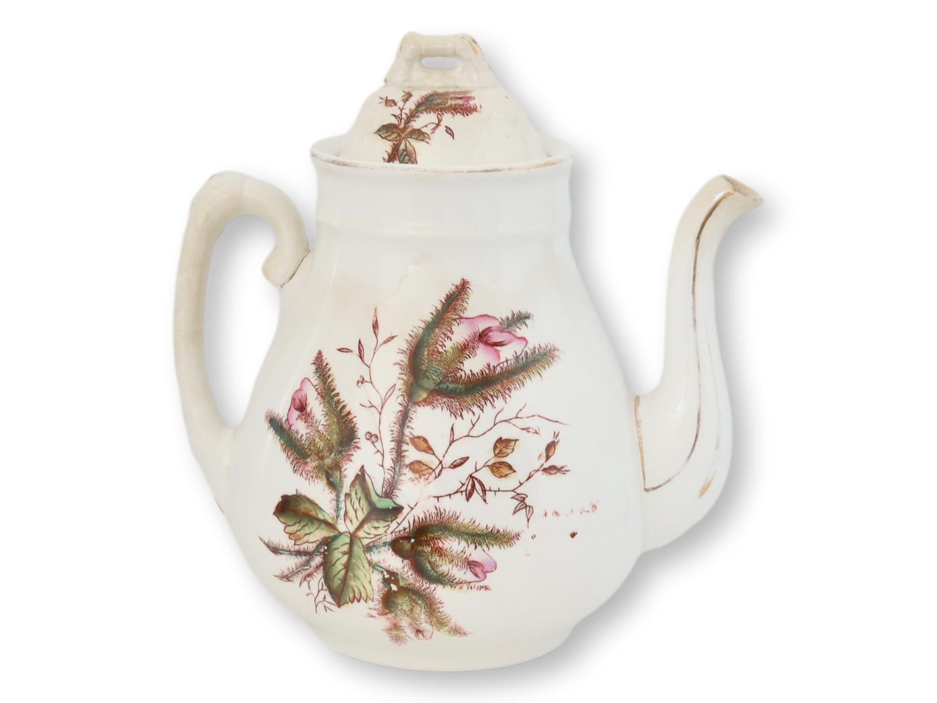 C. 1880s Moss Rose 12-Cup Teapot~P77676288