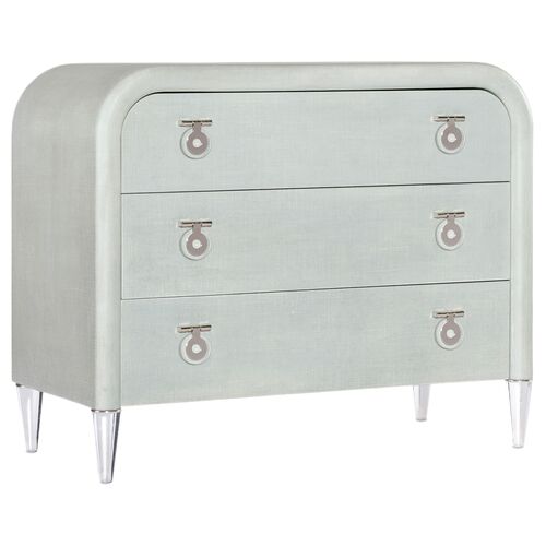 Melange Julip Linen Wrapped 3-Drawer Accent Chest
