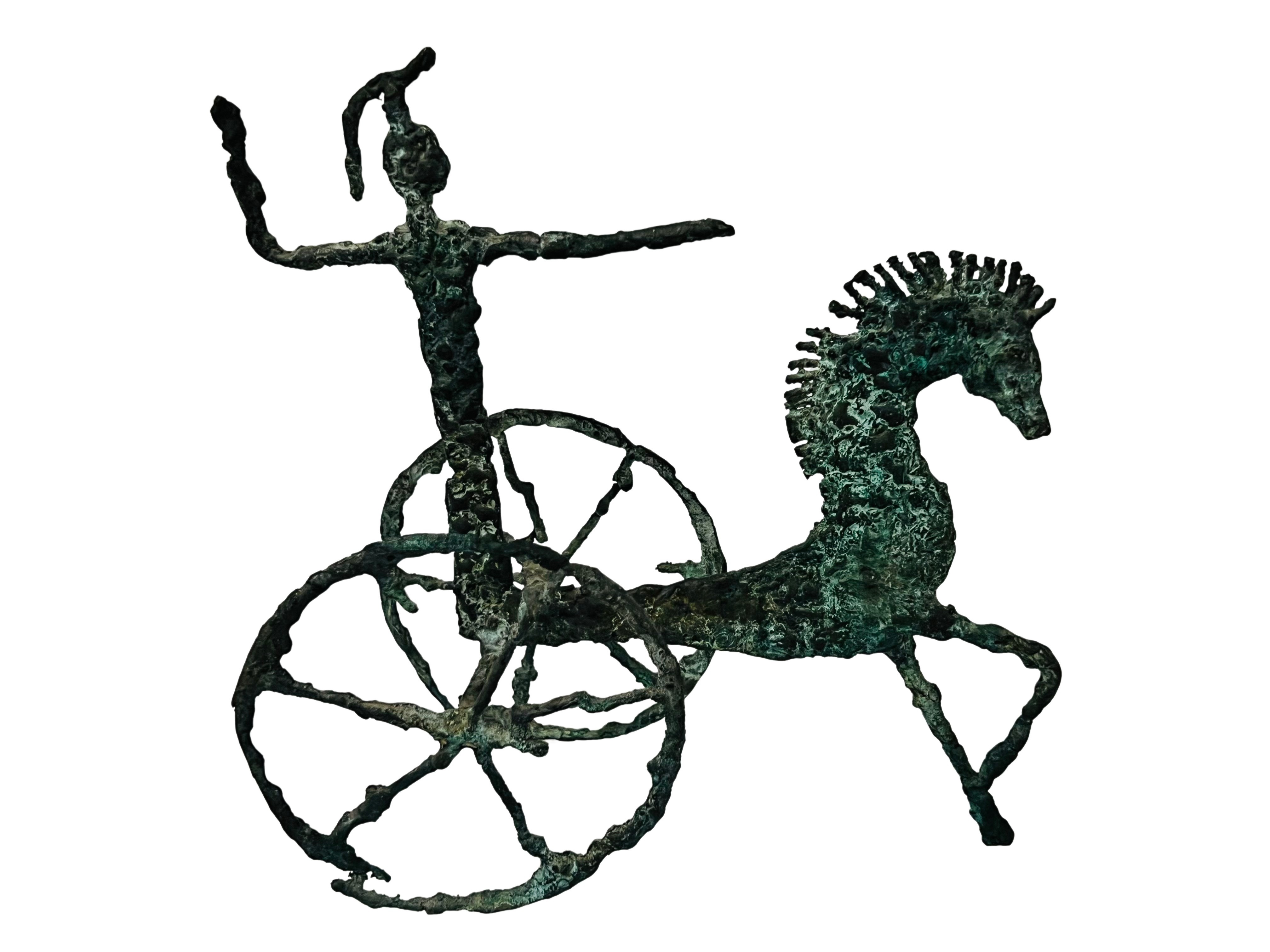 1960s Brutalist Etruscan Chariot/Horse