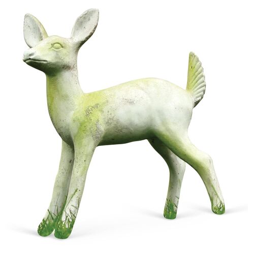 23" Deer Fawn Statue, White~P76474903