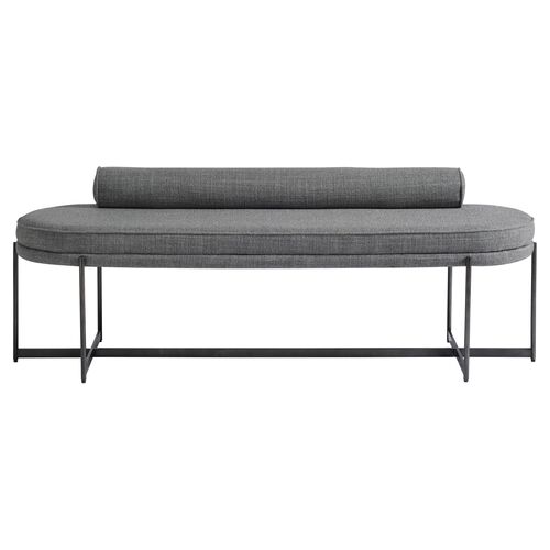 Sierra Upholstered Metal Bench, Gray~P77633976