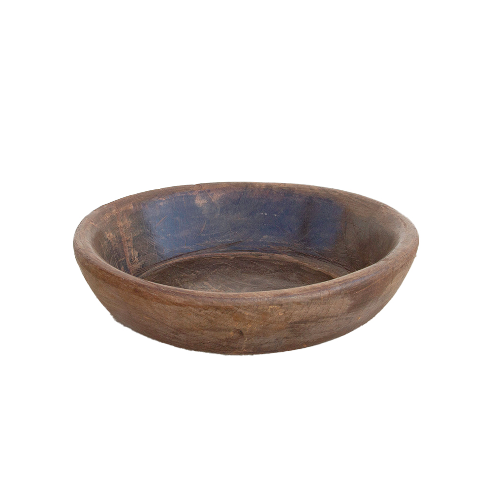 Oxidized Brown Vintage Wood Bowl~P77668026