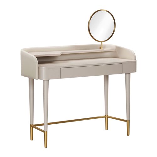 Remi Vegan Leather Wrapped Vanity Desk