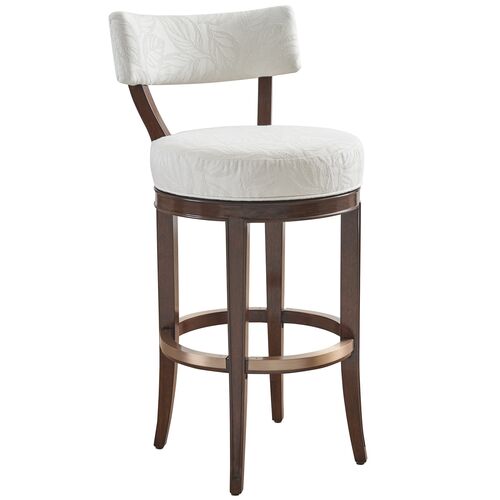 Giles Upholstered Swivel Bar Stool, Brown, Rose Gold Giles Upholstered Swivel Bar Stool, Brown, Rose Gold