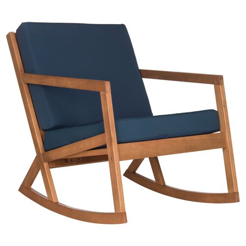 Lindsey Rocking Chair, Navy/Natural~P60894960