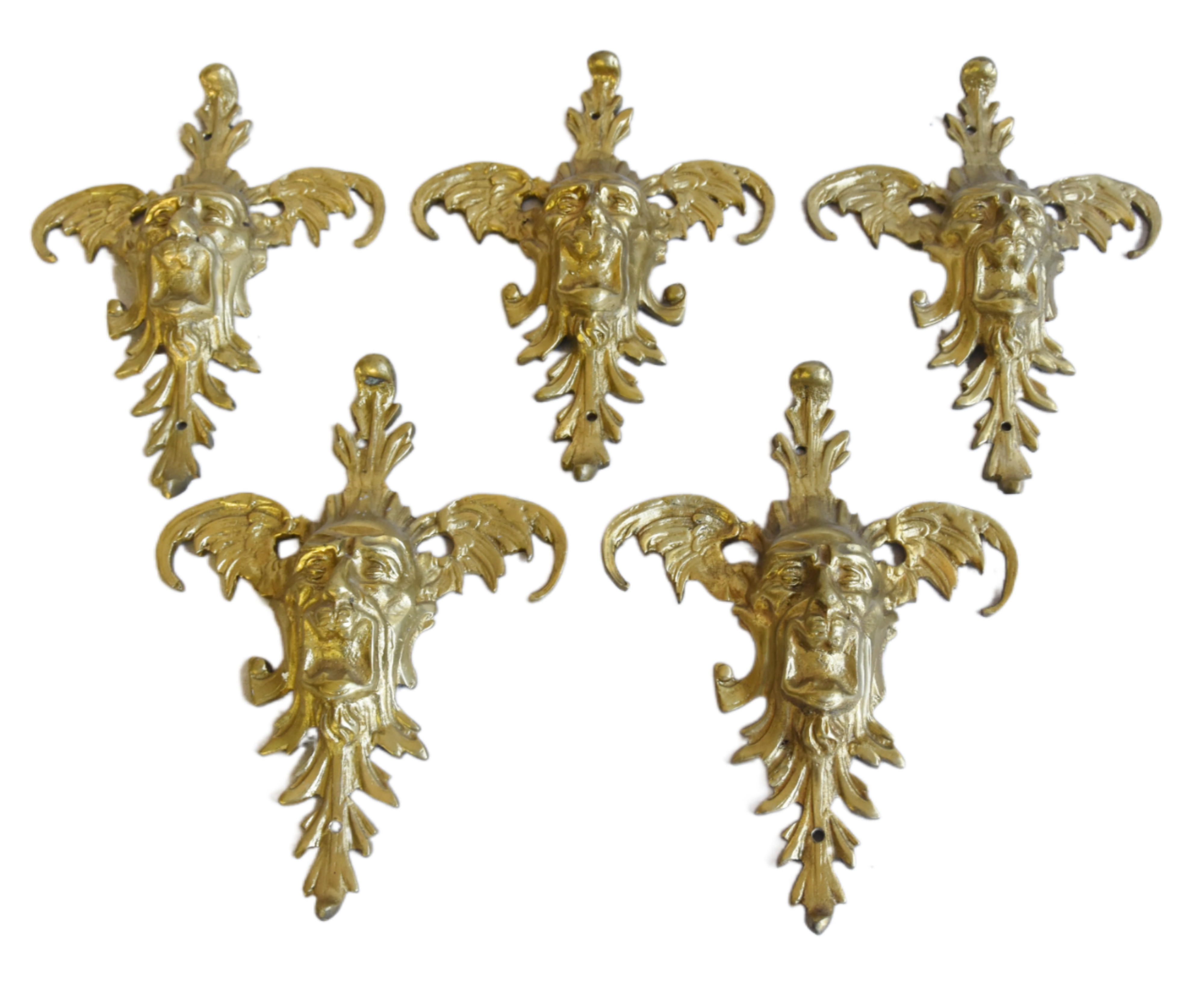 1950s French Brass Wall Decorations S/5~P77669880