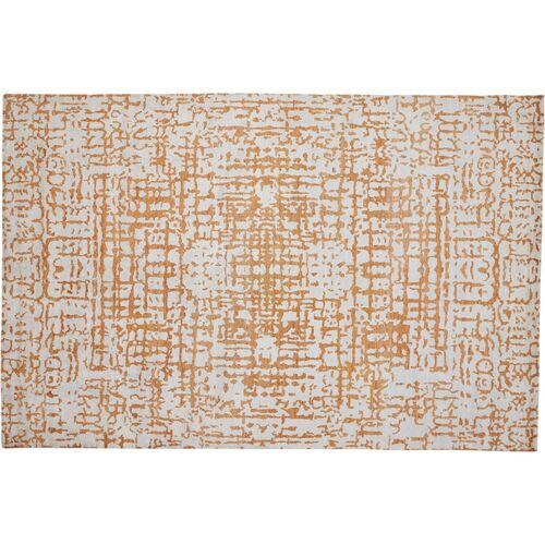 Leif Distressed Rug, Ivory/Orange