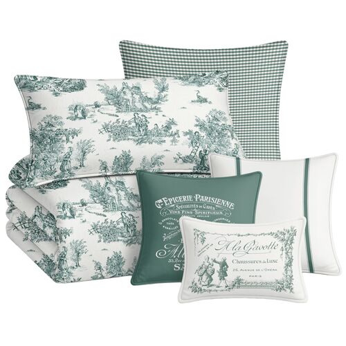 Enclos Toile 8-Piece Coverlet Bed Set Enclos Toile 8-Piece Coverlet Bed Set