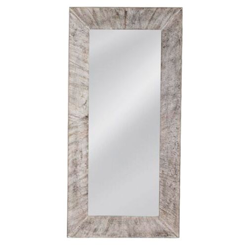 Kimberly Floor Mirror, Distressed White