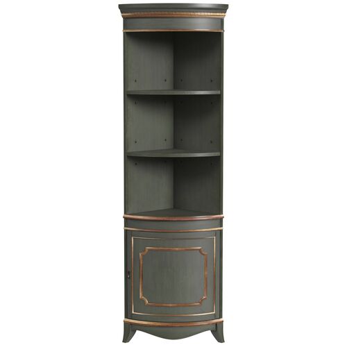 Edith Quarter Round Wood Corner Cabinet