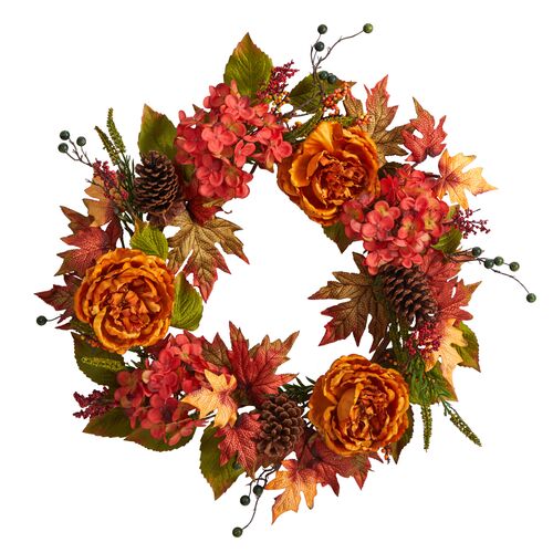 Faux 25in Spring Floral Wreath