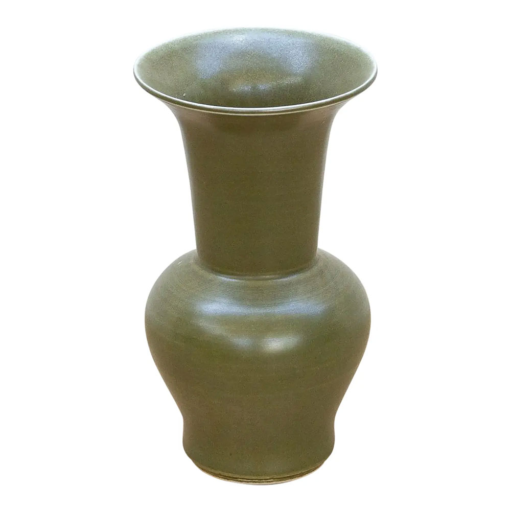Petite Olive Green Glazed Vase~P77751925