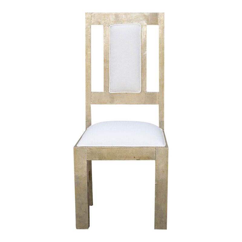 Vintage Silver Linen Dining Chair