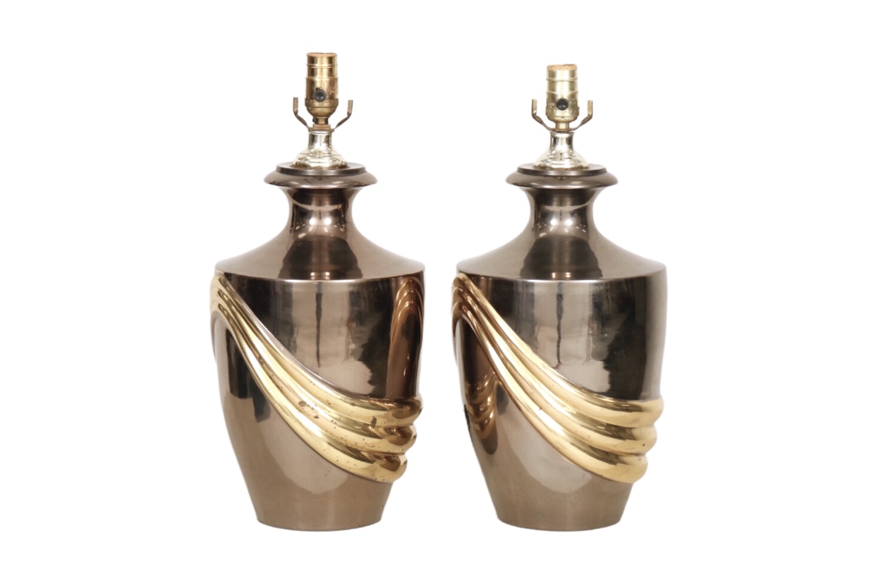 Brass Swag Table Lamps - a Pair~P77658328