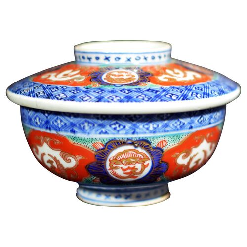 Antique Japanese Imari Bowl w/ Cover~P77300438