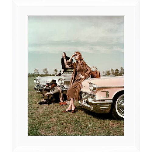 Vogue Magazine, "Model Leaning on 1958 Cadillac", John Rawlings, November 15, 1957 Photograph Vogue Magazine, "Model Leaning on 1958 Cadillac", John Rawlings, November 15, 1957 Photograph