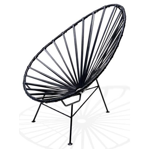 Acapulco Lounge Chair, Black Leather~P77484260