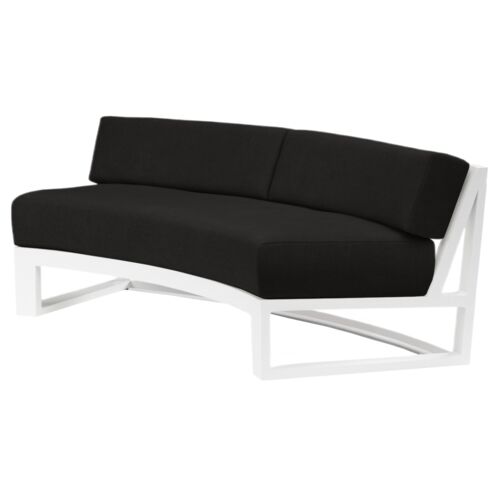 Harlyn Outdoor Aluminum Curved 2-Seat Sofa