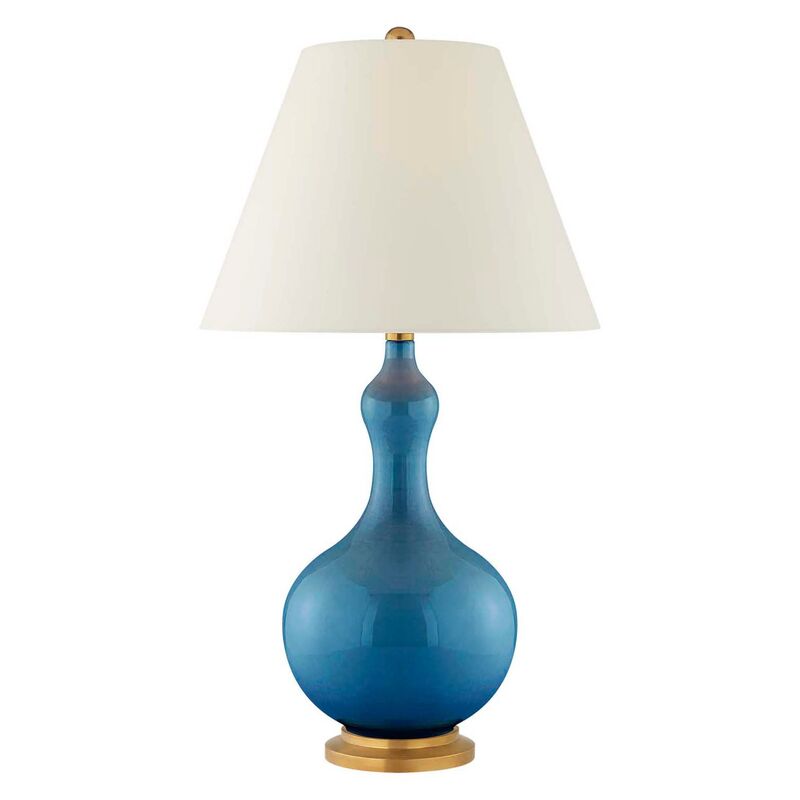 Addison Table Lamp, Aqua Crackle