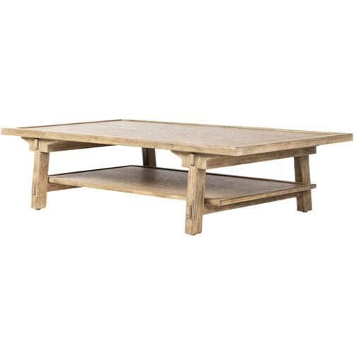 Halle Coffee Table, Distressed Light Oak