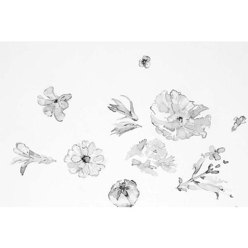 Mary H. Case Med. Sepia Botanical Wallpaper, White~P77605263
