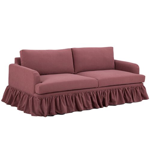 Grantham 90" Upcycled Fabric Sofa, Plum Grantham 90" Upcycled Fabric Sofa, Plum