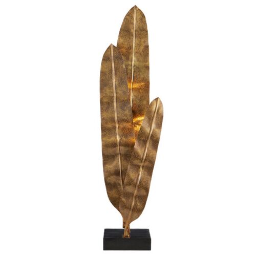 Musa Leaf Floor Lamp, Vintage Brass/Black