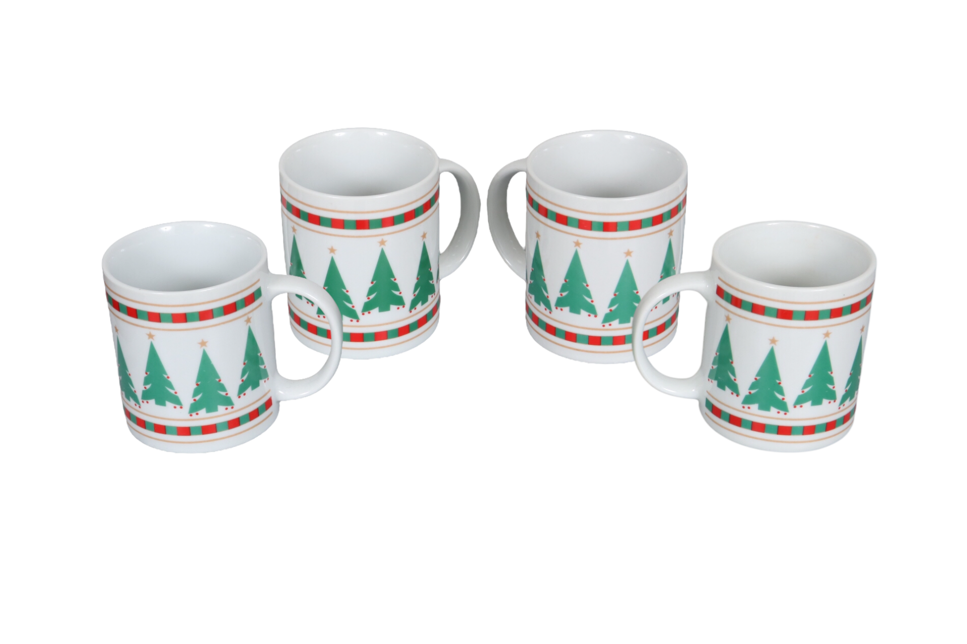 Christmas Tree Mugs - Set of 4~P77664743
