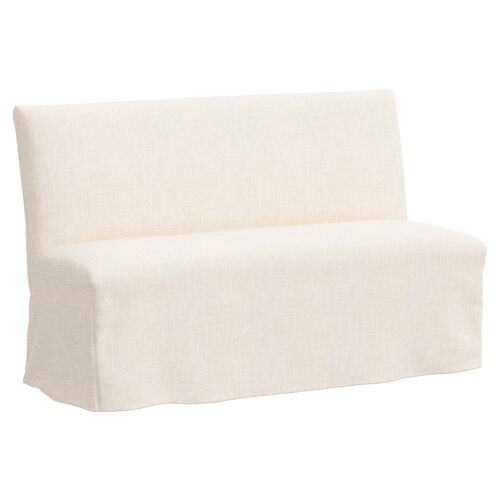 Edith Slipcover Dining Banquette, Linen~P111116875