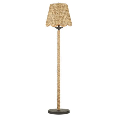 Annabelle Scallop Floor Lamp, Natural/Molé Black Annabelle Scallop Floor Lamp, Natural/Molé Black