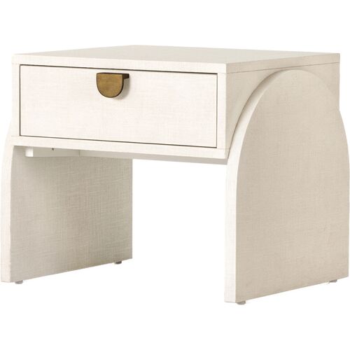 Jessa End Table, Ivory Painted Linen~P111117773