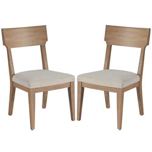 S/2 Summit Grove Mesa Wood Back Side Chairs